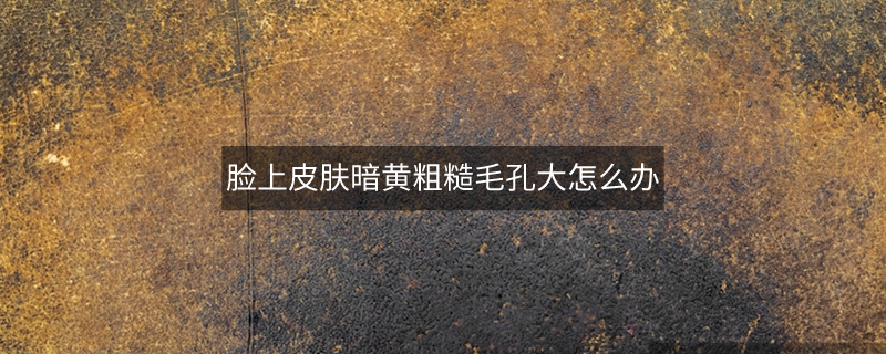 臉上皮膚暗黃粗糙毛孔大怎么辦