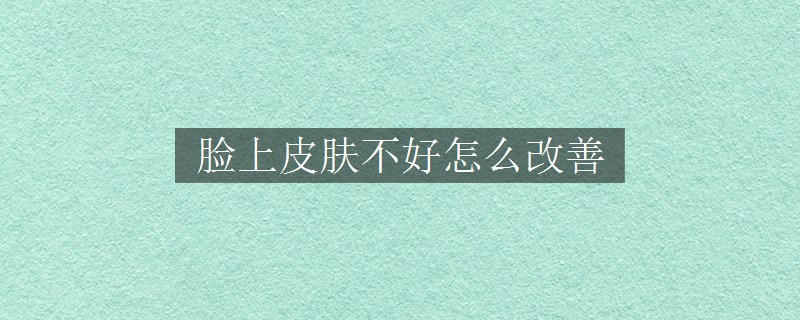 臉上皮膚不好怎么改善