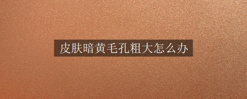 皮膚暗黃毛孔粗大怎么辦